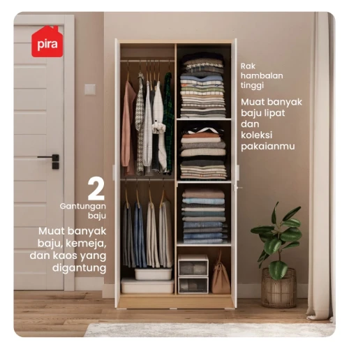 Pira Metropolis OX - Aruna 2P A Lemari Pakaian 2 Pintu (1)
