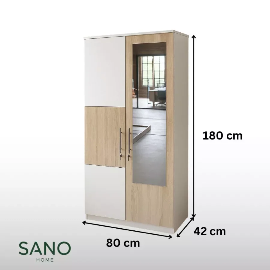 SANO HOME - LB 02 Lemari Pakaian Dua Pintu Minimalis Murah (1)