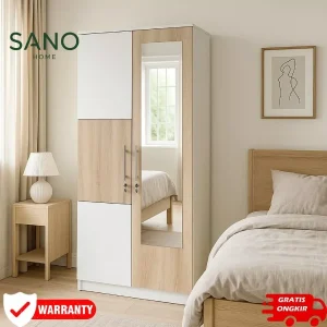 SANO HOME - LB 02 Lemari Pakaian Dua Pintu Minimalis Murah