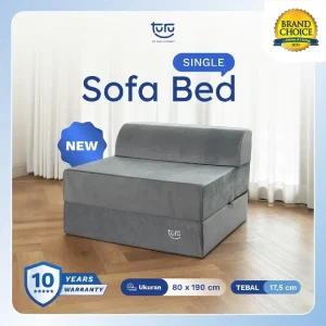 Sofa Bed 2in1 Uk. 120x190 TURU Minimalis Grey _ Trifold Kasur Sofa