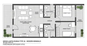 Denah Rumah ukuran Type 36