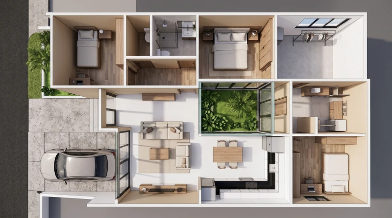 denah rumah minimalis 3 kamar ukuran 7x9 (1)