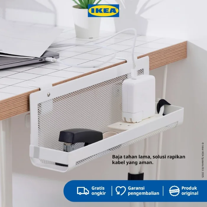 IKEA FORSASONG Baki _ Rak Gantung Pengatur Kabel Bawah Meja 38 cm
