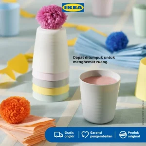IKEA KALAS Gelas Bayi Serbaguna Warna-Warni Isi 6pcs