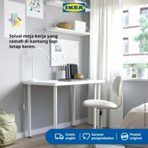 IKEA LINNMON_ADILS Meja Kerja Minimalis Meja Kantor Meja Belajar Serbaguna Putih 100x60 cm