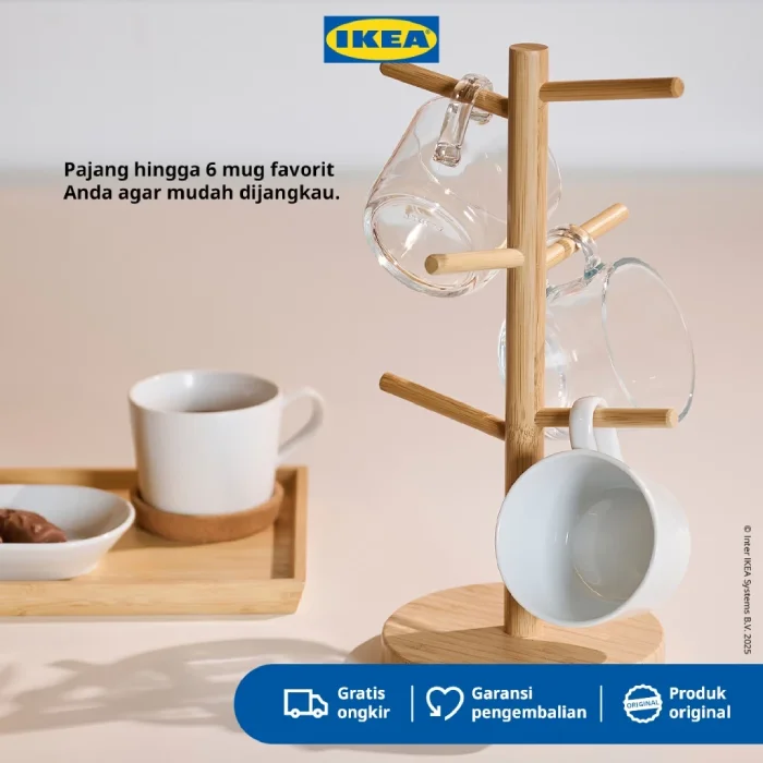 IKEA OSTBIT Rak Gelas Bahan Kayu Serbaguna Minimalis