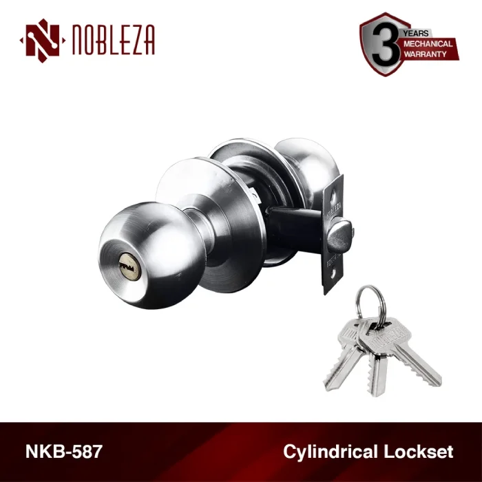 NOBLEZA Kunci Bulat Handle Gagang Pintu Kamar Mandi Stainless KBS-N785