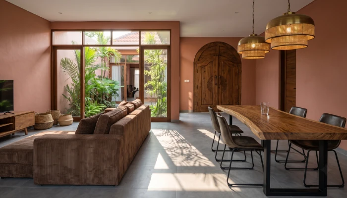 Desain Interior Ruang Tamu Modern Tropis Minimalis