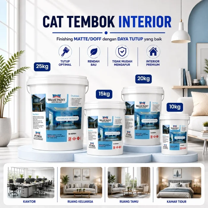 WAASI PAINT - Cat Tembok Interior dan Eksterior Aesthetic Anti Jamur dan Lembab