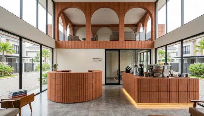 desain cafe Kemegahan Arsitektur Lengkungan Bata