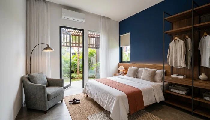 Kamar Tidur Industrial Biru Navy