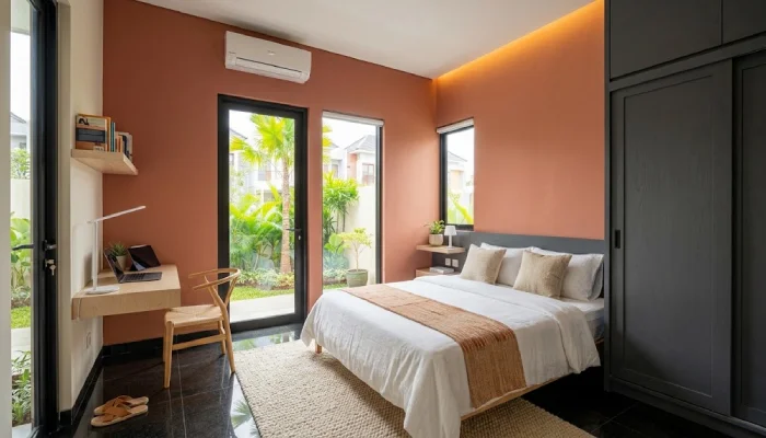 Kamar Tidur Aksen Terracotta