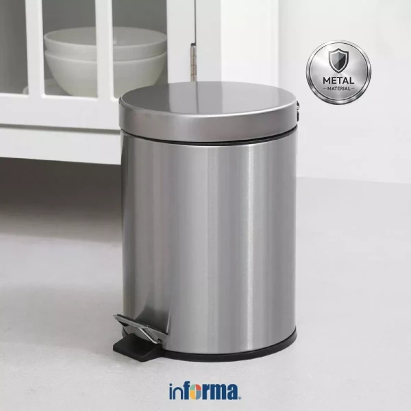 Informa Tempat Sampah 5 Liter Stainless Fingerprint Slow Close Trash Can Waste Bin Tong Sampah Keranjang Sampah Dustbin
