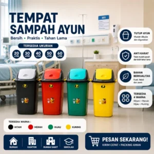 Tempat Sampah Ayun 20 30 40 50 60 Liter | Tong Sampah Plastik Besar Dapur Rumah Kantor
